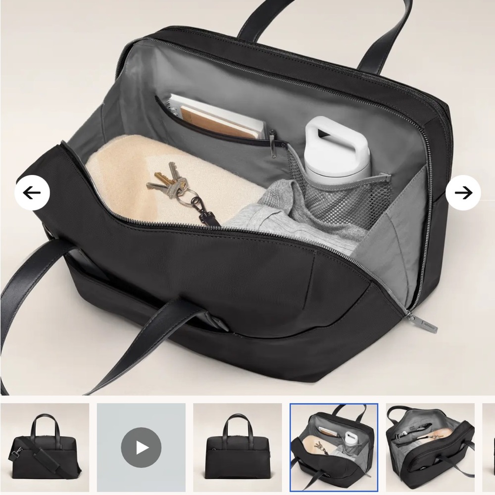 AWAY Everywhere Bag Black Nylon New Condition w/remov strap and trolley sleeve.